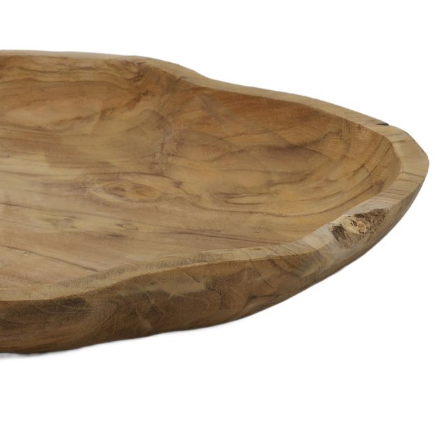 Fructiera decorativa din lemn de tec, 35x30x4 cm