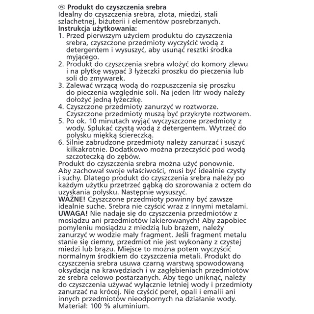 Argint si aluminiu agent de curățare