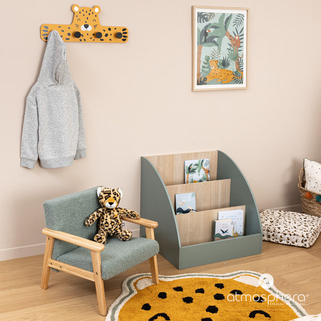 Bibliotecă din lemn verde Leopard