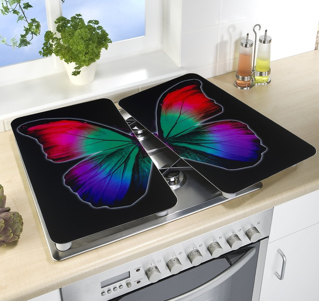 Plăci de sticlă de protecție BUTTERFLY BY NIGHT - 2 bucăți, WENKO