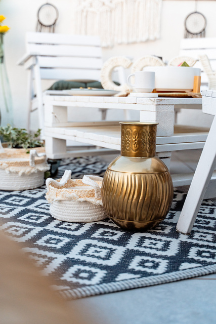 Vaza din metal NIGHT,  31,5 cm, aurie