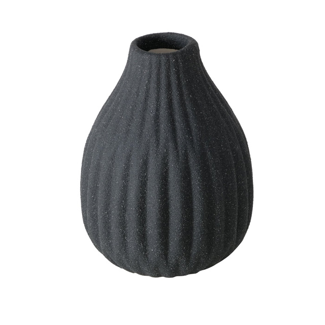 Vaza ceramica cu dungi ESKO, negru mat
