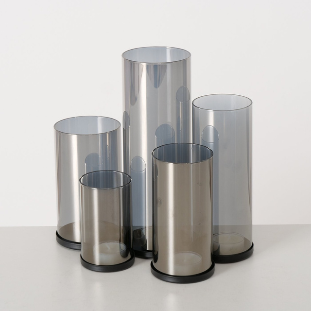 Set 4 sfeșnice, metal, argintiu