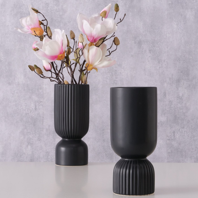 Vaza ceramica Gino, 23 cm, negru