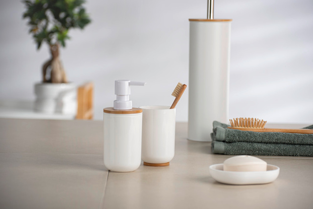 Săpuniera POSA din bambus și plastic, în stil scandinav - WENKO
