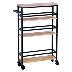 Dulap de bucatarie ingust cu maner si rafturi din lemn, 81 x 50 x 15 cm