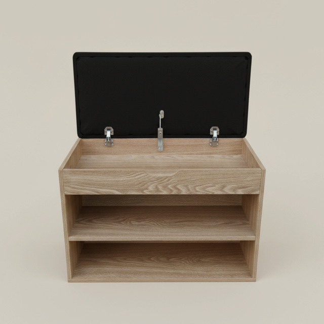 Dulap pentru pantofi cu loc de șezut LEVA, 60 x 30 x 47 cm