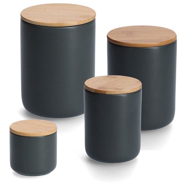 Borcan ceramic cu capac, pentru produse vrac, 1500 ml