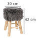 Taburet Atmosphera Créateur d'intérieur, 30 x 30 x 42 cm, Poliester/Lemn, Gri