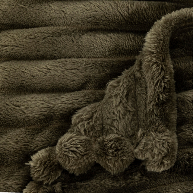 Pătură flanelată din cord 130 x 170 cm -verde