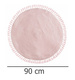 Covor decorativ rotund Lurex, Ø 90 cm cu franjuri, culoare roz