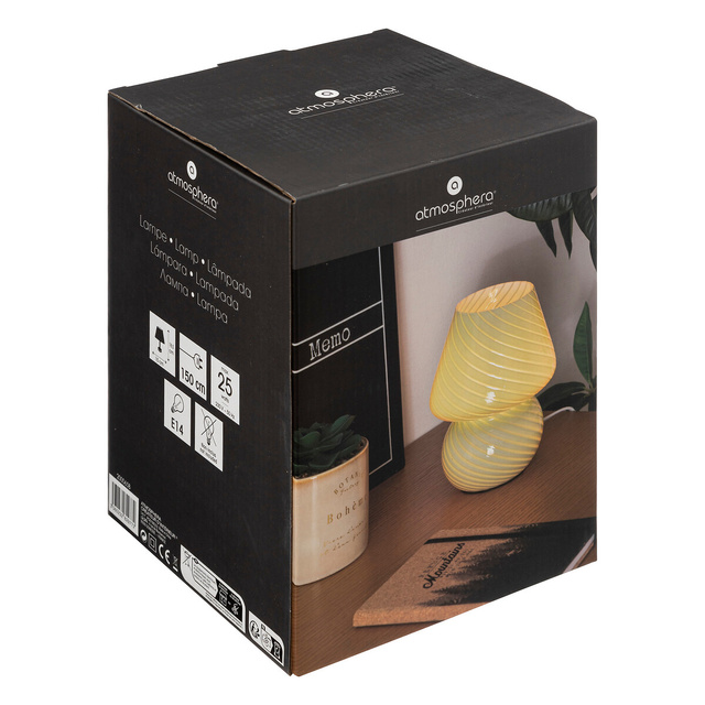 Lampa de masa ciuperca CARA, sticla, Ø 15 cm