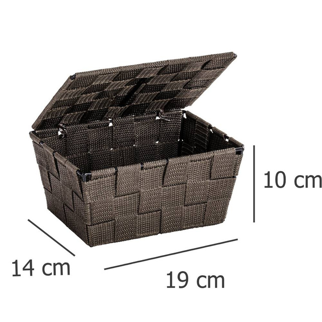 Coș cu capac pentru depozitare ADRIA, WENKO, maro închis