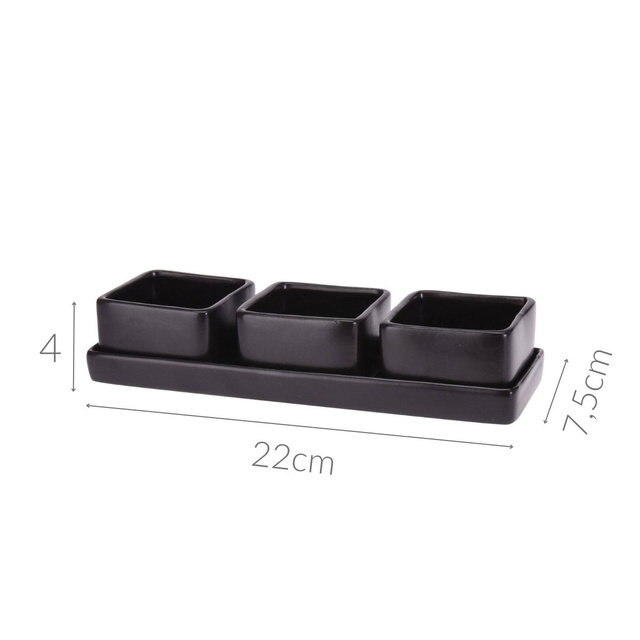 Boluri din ceramica LABA, pe tava dreptunghiulara