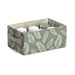 Cutie depozitare cu capac, bumbac, motiv frunze