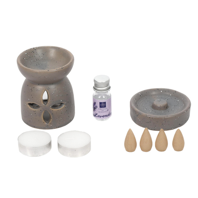 Lămpă aromatică + bețișoare parfumate HAPO, 9 piese