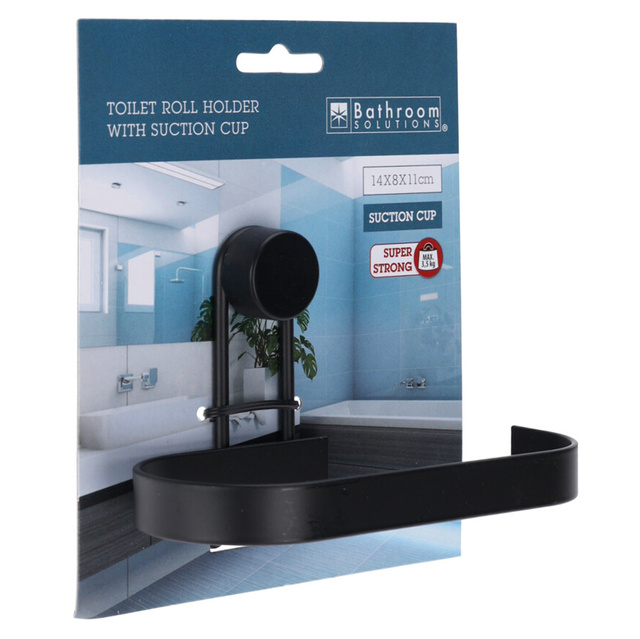 Suport pentru hârtie igienică cu ventuză, 14 x 11 x 14,5 cm