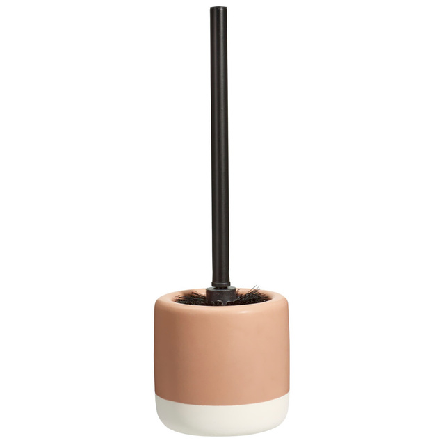 Perie WC cu recipient ceramic THE PASTELS, Ø 11,6 x 38 cm, roz.