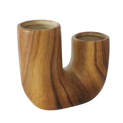 Vaza ceramica WILHELMY cu model lemn, 14,5 cm
