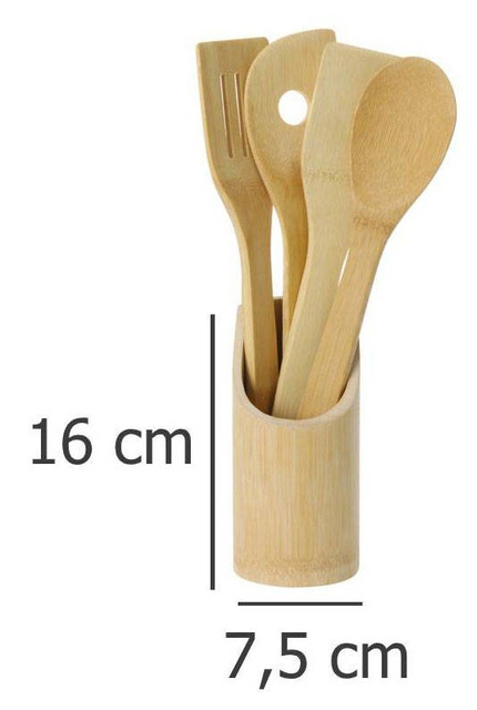 Set de ustensile de bucătărie 5 piese, bambus