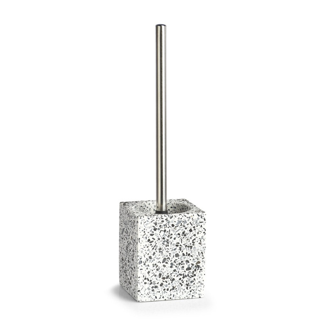 Suport perie de toaletă TERRAZZO + perie, polirășină, ZELLER