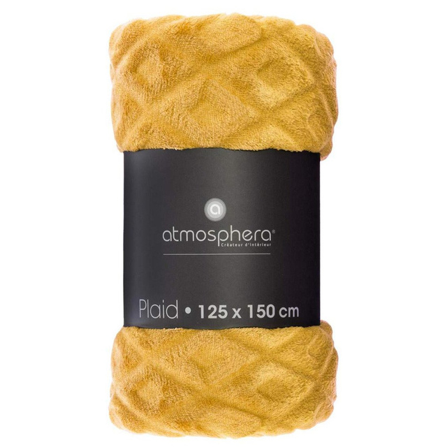 Pătură moale, cuvertură de pat LOSAN, carouri 3D, 125 x 150 cm