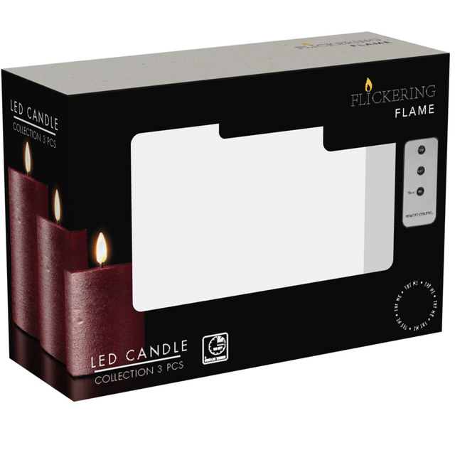 Lumânări decorative LED Ø 7,5 cm, 3 buc.