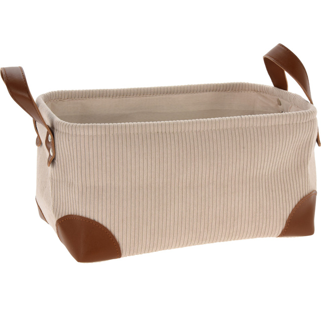 Cos pentru depozitare cu manere, catifea, 30 x 20 x 15 cm