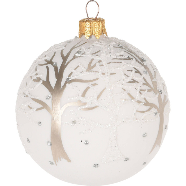 Globulet de sticlă, decor cu sclipici, Ø 8 cm