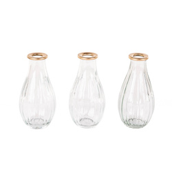 Set 3 vaze din sticla, 14 cm