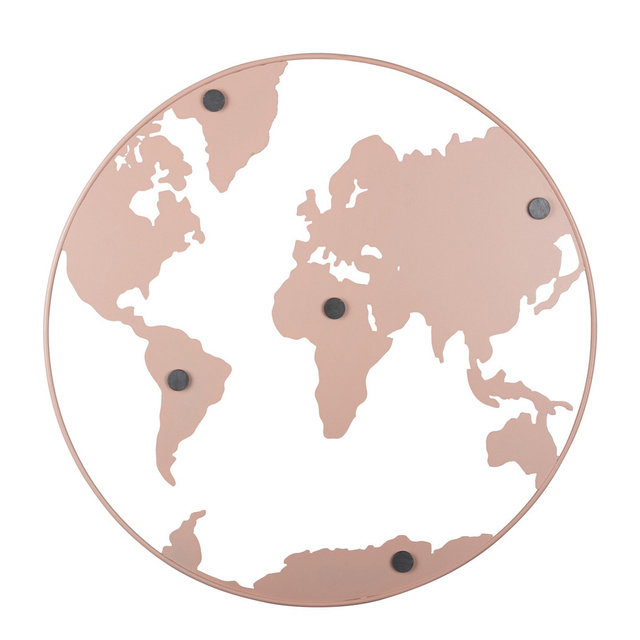 Tablou metalic, forma Pamant, WORLD, Ø 50 cm