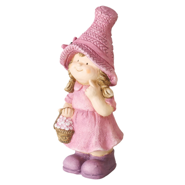 Figurina decorativa Copil cu floare, inaltime 45 cm