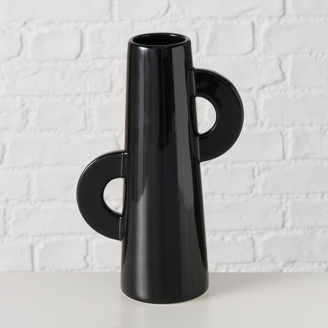 Vaza Isaac, lucioasa, 26 cm, negru