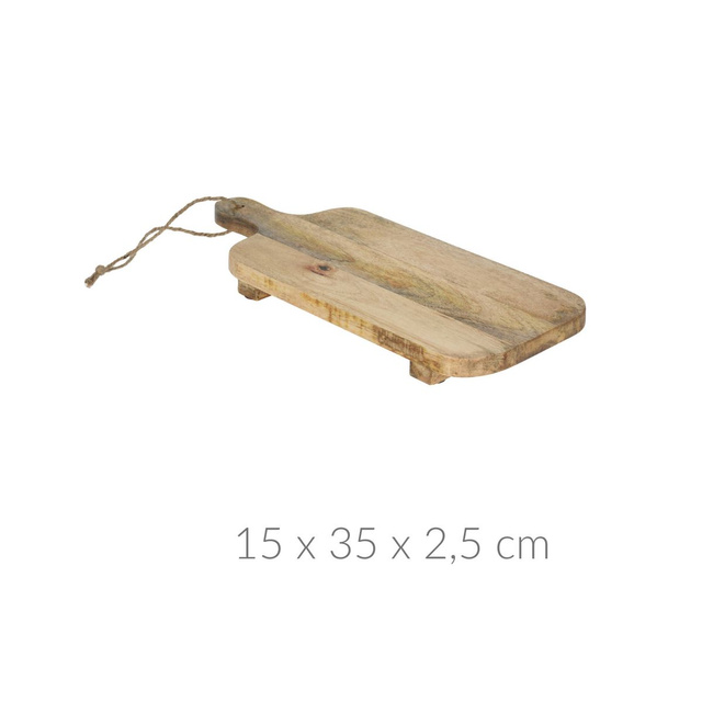 Platou pentru servirea mezelurilor si gustarilor, din lemn de mango, 15 x 35 x 2,5 cm