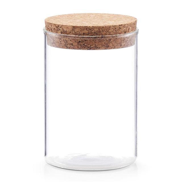 Borcan depozitare, Zeller, 400ml, 12x7,5cm, Sticla/Pluta