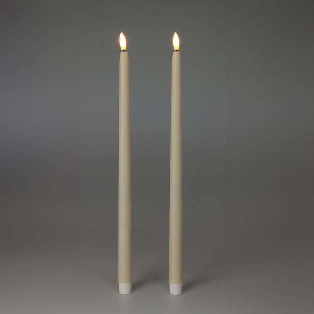 Lumânări de masă din ceară cu LED, 38 cm