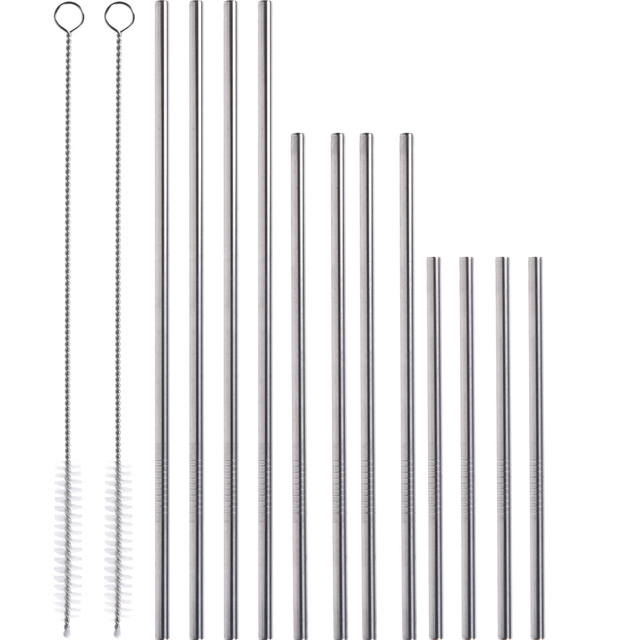 Paie metalice, 12 bucati de diferite lungimi + 2 ustensile de curatat