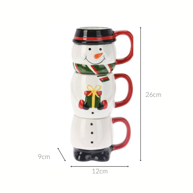 Set de căni cu figură de sărbătoare, 3 x 280 ml