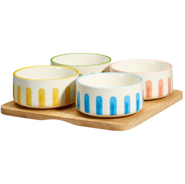 Set de boluri pentru gustări FIKA, 4 x 230 ml, tavă din bambus