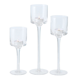 Sfeșnice de sticlă, trei înălțimi, AROSA