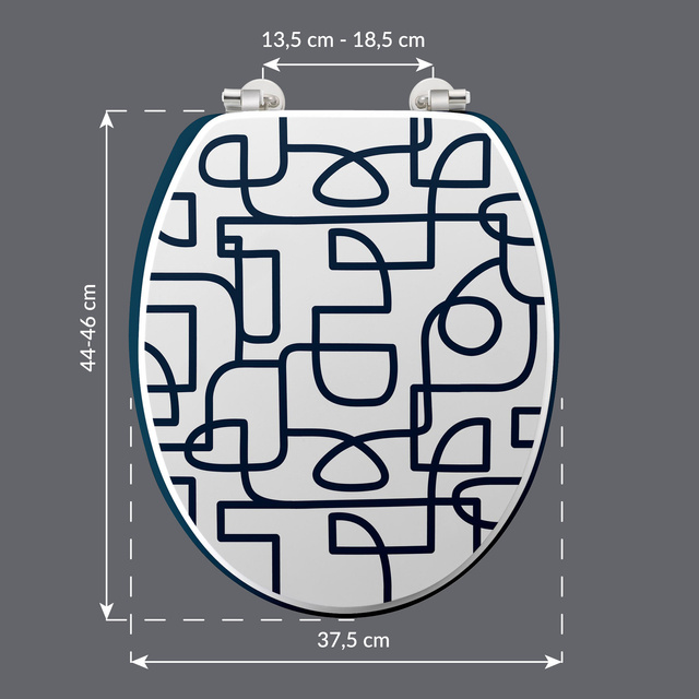 Capac WC LABYRINTHE, MDF, 37,5 x 46 cm