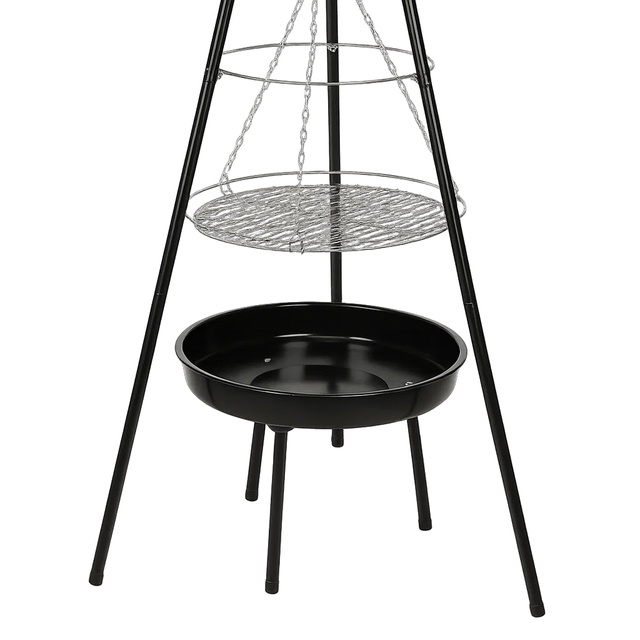 Grătar de grădină cu trei picioare IGNIS, cu focar și grătar, 151 cm