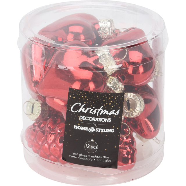 Set de globuri de Crăciun în diferite forme, 12 buc.
