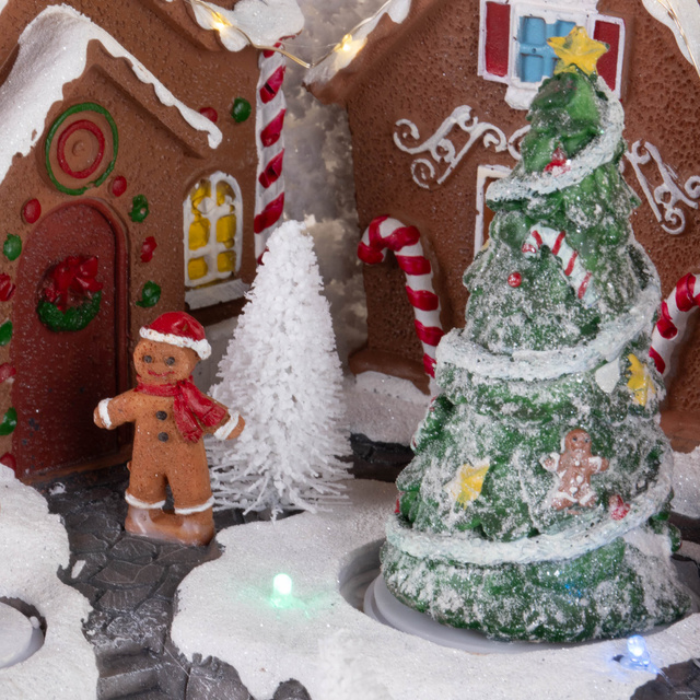 Figurina scena de Craciun mobila, case de turta dulce, 31 x 23 cm