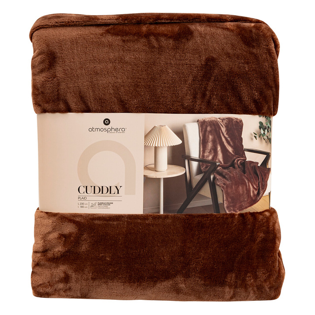 Pătură flanelată 550 Cuddly maro 180 x 230 cm