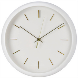 Ceas de perete modern, cu ace aurii, Ø 31 cm