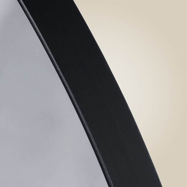 Oglindă rotundă NOOR, ramă metalică, culoare neagră, Ø 80 cm