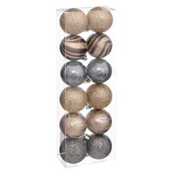 Globuri multicolore cu diferite finisaje, Ø 4 cm, 12 buc.