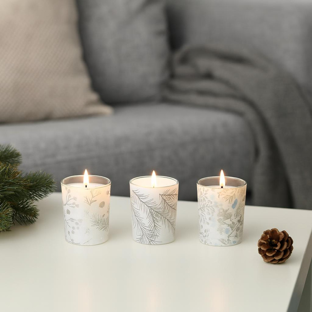 Lumanari parfumate cu imprimeu Craciun, Ø 5 cm, 3 buc.