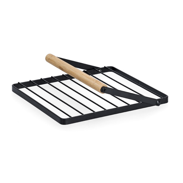 Suport pentru servetele din metal si bambus, 18 x 19 cm